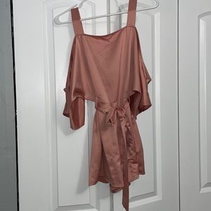 Pink off the shoulder romper